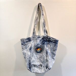 "Do Nothing Forever" Denim Velcro Bag